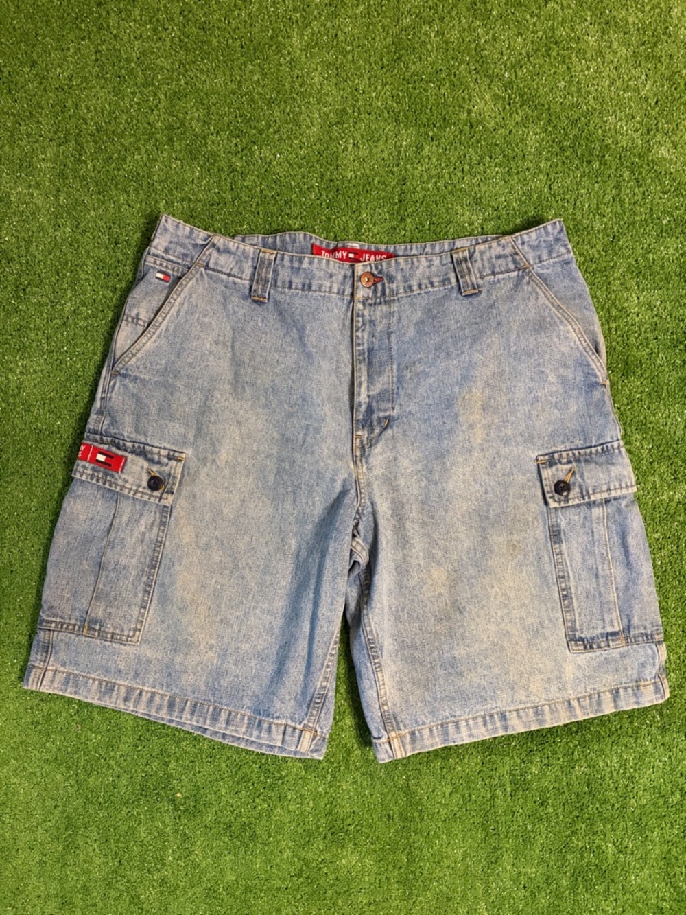 Y2K Tommy Hilfiger Wide Leg Cargo Jean Shorts